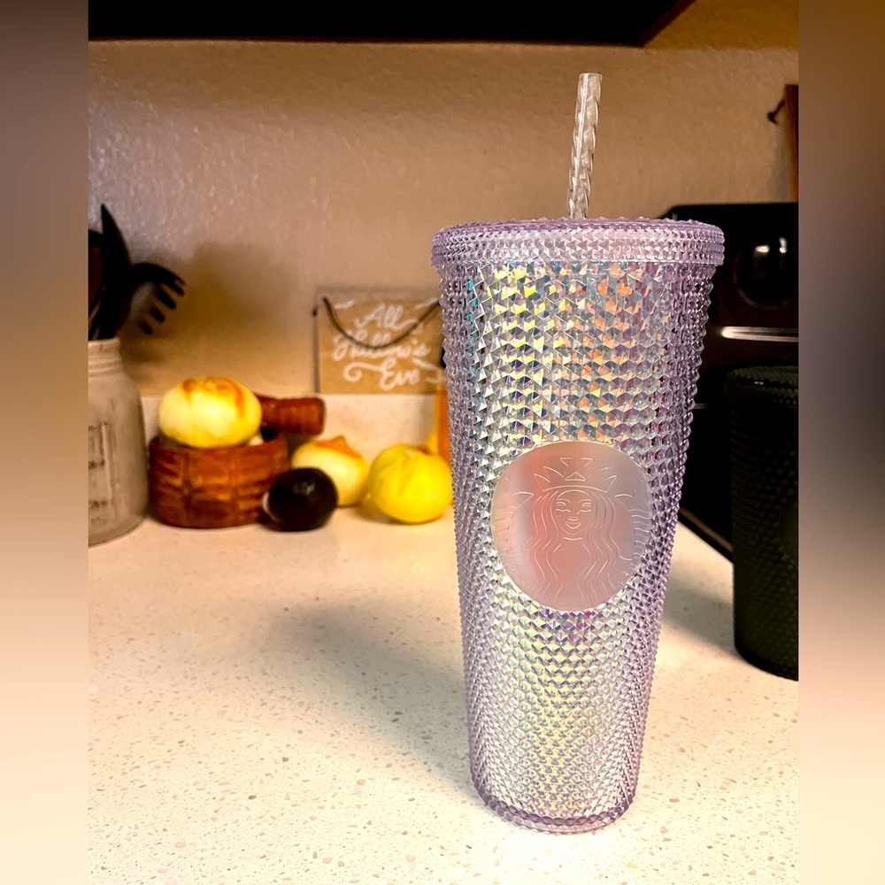 Studded silver Starbucks tumbler